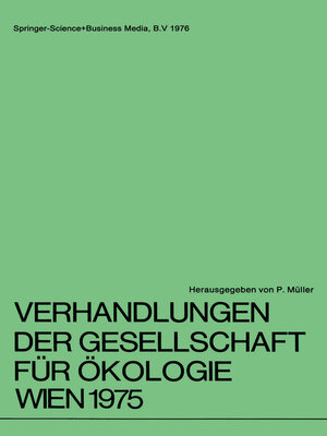 cover image of Verhandlungen der Gesellschaft für Ökologie Wien 1975